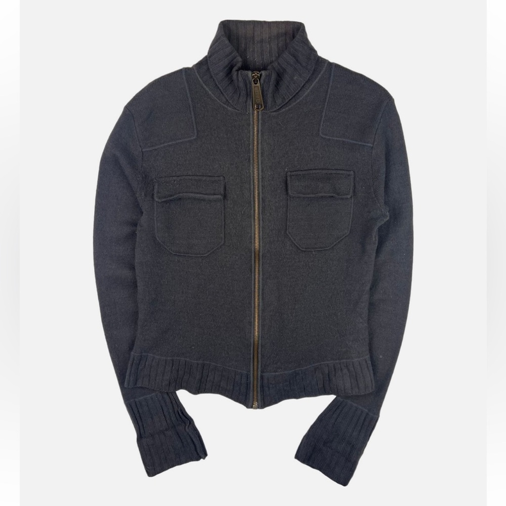 DOLCE & GABBANA D&G MENS WOOL ZIP-UP SWEATER, SIZE XL, GRAY
